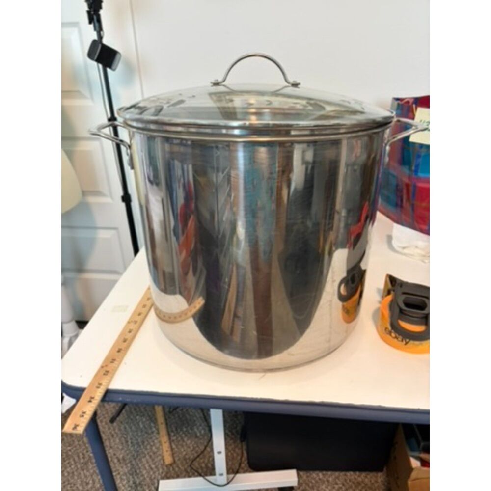 Princess House 45 qt stock pot with etched lid and steamer rack